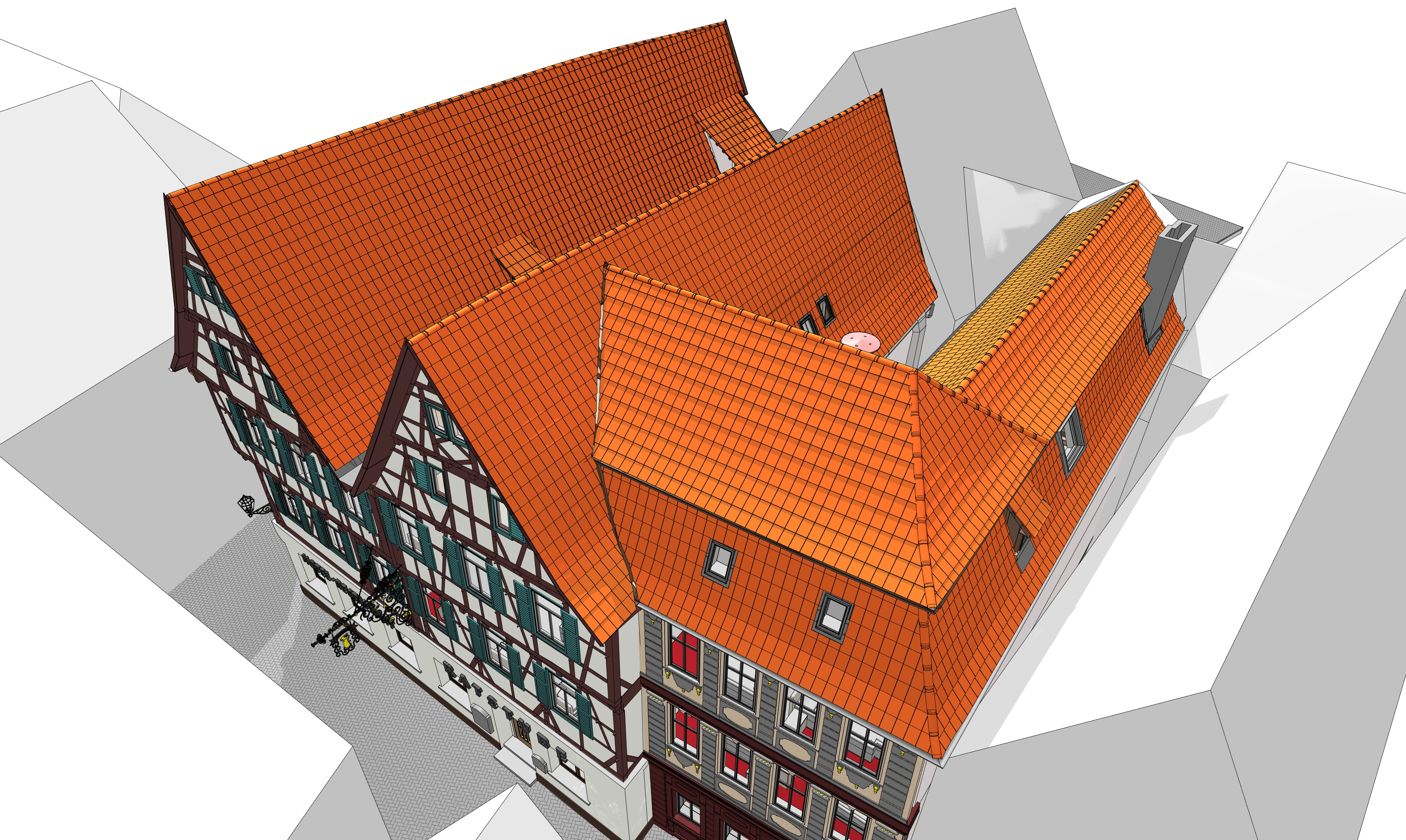 BIM-Modell mit Ziegeln
